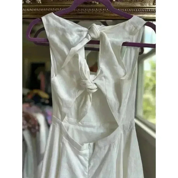 EPHEMERA Troika Cutout-back Ivory Linen Dress Size 2 NEW NWT! - Picture 8 of 10